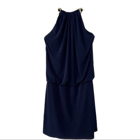 Navy Jessica Simpson Halter Necklace Dress - Picture 7 of 8